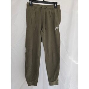 Nike Olive‎ Green Jogger Sweatpants Drawstring Waist Logo Small Women